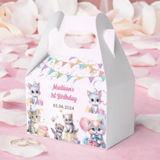 Niedlich Kitty Cat 1. GeburtstagsParty Geschenkschachtel