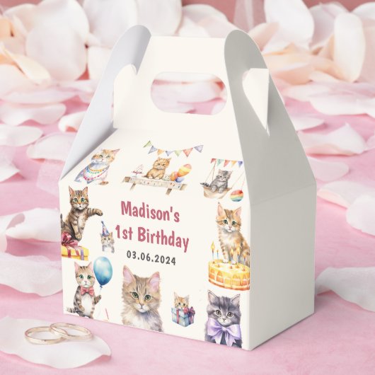 Niedlich Kitty Cat 1. GeburtstagsParty Geschenkschachtel (Hochzeit)