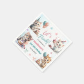 Niedlich Kitty Cat 1. GeburtstagsParty Serviette (Ecke)