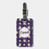 Niedlich Kitty Cat Astronauten Muster Gepäckanhänger (Vorderseite vertikal)