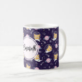 Niedlich Kitty Cat Astronauten Muster Kaffeetasse (VorderseiteRechts)