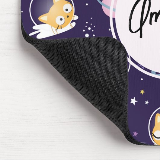 Niedlich Kitty Cat Astronauten Muster Mousepad (Ecke)