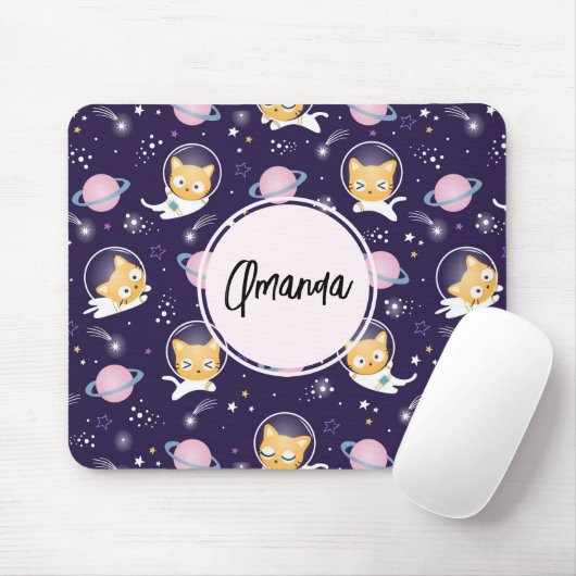 Niedlich Kitty Cat Astronauten Muster Mousepad (Mit Mouse)