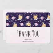 Niedlich Kitty Cat Astronauten Muster Vielen Dank Dankeskarte (Vorne/Hinten)