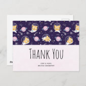 Niedlich Kitty Cat Astronauten Muster Vielen Dank Postkarte (Vorne/Hinten)