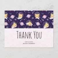 Niedlich Kitty Cat Astronauten Muster Vielen Dank