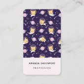 Niedlich Kitty Cat Astronauten Muster Visitenkarte (Vorderseite)