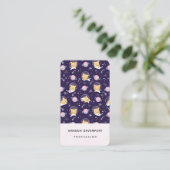 Niedlich Kitty Cat Astronauten Muster Visitenkarte (Stehend Vorderseite)