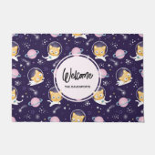 Niedlich Kitty Cat Astronauten Muster Willkommen Fußmatte (Vorderseite)