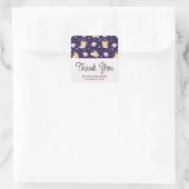 Niedlich Kitty Cat Astronauts Pattern Event Vielen Quadratischer Aufkleber (Tasche)