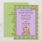 Niedlich Kitty Cat Baby Dusche Einladung (Vorne/Hinten)