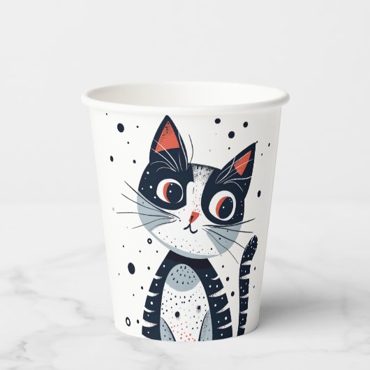 Niedlich Kitty Cat Baby Dusche Pappbecher (Rückseite)