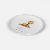 Niedlich Kitty Cat Baby Dusche Pappteller (Schrägansicht)