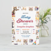 Niedlich Kitty Cat Baby Dusche Party Einladung (Stehend Vorderseite)