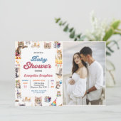 Niedlich Kitty Cat Baby Dusche Party Foto Einladung (Stehend Vorderseite)
