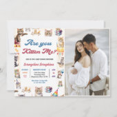 Niedlich Kitty Cat Baby Dusche Party Foto Einladung (Vorderseite)