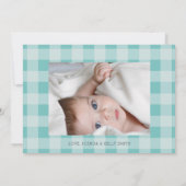 Niedlich Kitty Cat Baby Foto Boy Birth Ankündigung (Rückseite)