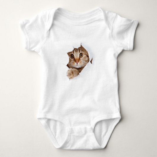 Niedlich Kitty Cat Baby T - Shirt - Personalisiert (Vorderseite)