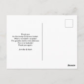 Niedlich Kitty Cat Biting Red Weihnachtsmannmütze  Postkarte (Rückseite)