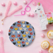 Niedlich Kitty Cat Blue Pappteller (Party)