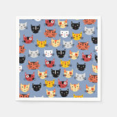 Niedlich Kitty Cat Blue Serviette (Vorderseite)