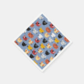 Niedlich Kitty Cat Blue Serviette (Ecke)