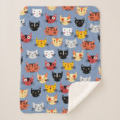 Niedlich Kitty Cat Blue Sherpadecke (Vorderseite)