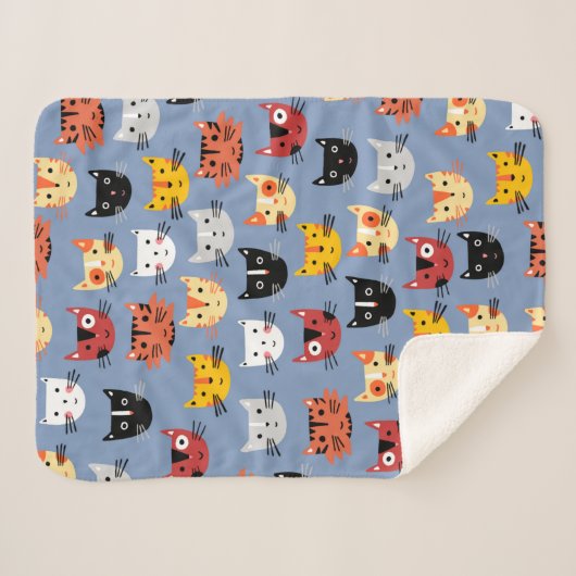 Niedlich Kitty Cat Blue Sherpadecke (Vorderseite (Horizontal))
