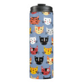 Niedlich Kitty Cat Blue Thermosbecher (Vorderseite)
