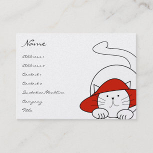 Niedlich Kitty Cat Business Cards Red Hat Visitenkarte