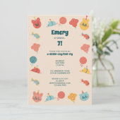 Niedlich Kitty Cat Children's Birthday Party Einladung (Stehend Vorderseite)