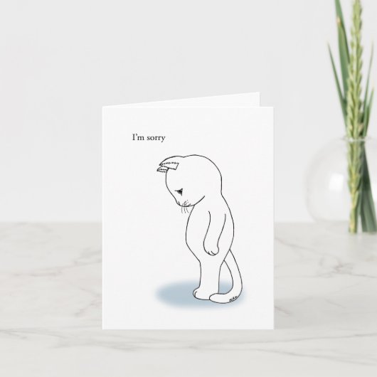 Niedlich Kitty Cat Entschuldigung Bitte verzeihen Karte (Vorderseite)