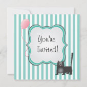 Niedlich Kitty Cat Geburtstagsparty Einladung (Rückseite)