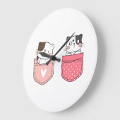 Niedlich Kitty Cat Große Wanduhr (Winkel)