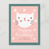Niedlich Kitty Cat Happy Birthday Postkarte (Vorderseite)