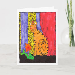 Niedlich Kitty Cat Illustration Happy Birthday Karte