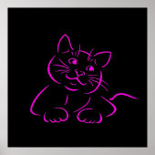 Niedlich Kitty Cat Illustration Poster (Vorne)