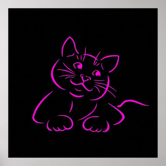 Niedlich Kitty Cat Illustration Poster (Vorne)