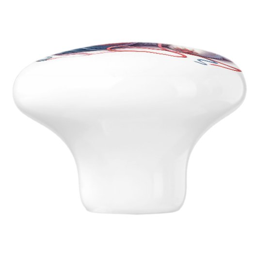 Niedlich Kitty Cat Keramikknauf (Seitenansicht)