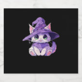 Niedlich Kitty Cat Kitten in Hexenhühnergrillen Ha Schaumweinetikett (Einzelnes Label)