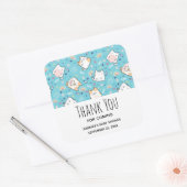 Niedlich Kitty Cat Muster Whimsical Baby Dusche Quadratischer Aufkleber (Umschlag)