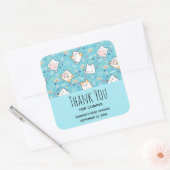 Niedlich Kitty Cat Muster Whimsical Baby Dusche Quadratischer Aufkleber (Umschlag)