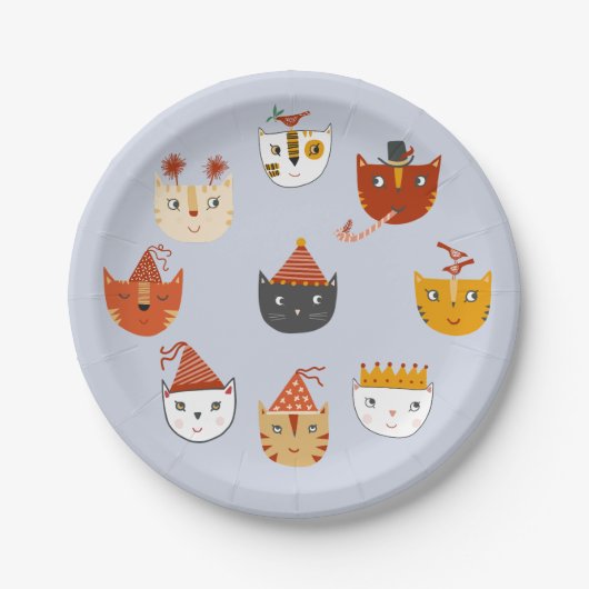 Niedlich Kitty Cat Pappteller (Vorderseite)