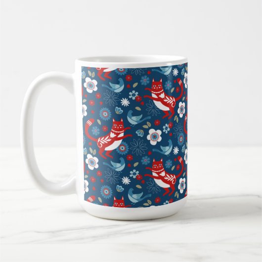 Niedlich Kitty Cat Pattern Kaffeetasse (Links)