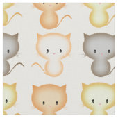Niedlich Kitty Cat Pattern Stoff (Nahaufnahme)