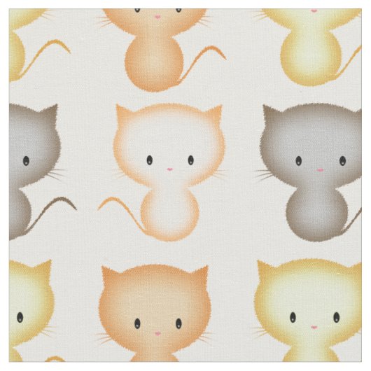 Niedlich Kitty Cat Pattern Stoff (Nahaufnahme)
