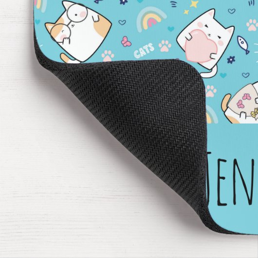 Niedlich Kitty Cat Pattern Whimsical Mousepad (Ecke)