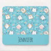 Niedlich Kitty Cat Pattern Whimsical Mousepad (Vorne)