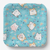 Niedlich Kitty Cat Pattern Whimsical Pappteller (Vorderseite)
