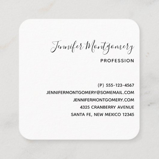 Niedlich Kitty Cat Pattern Whimsical Quadratische Visitenkarte (Rückseite)